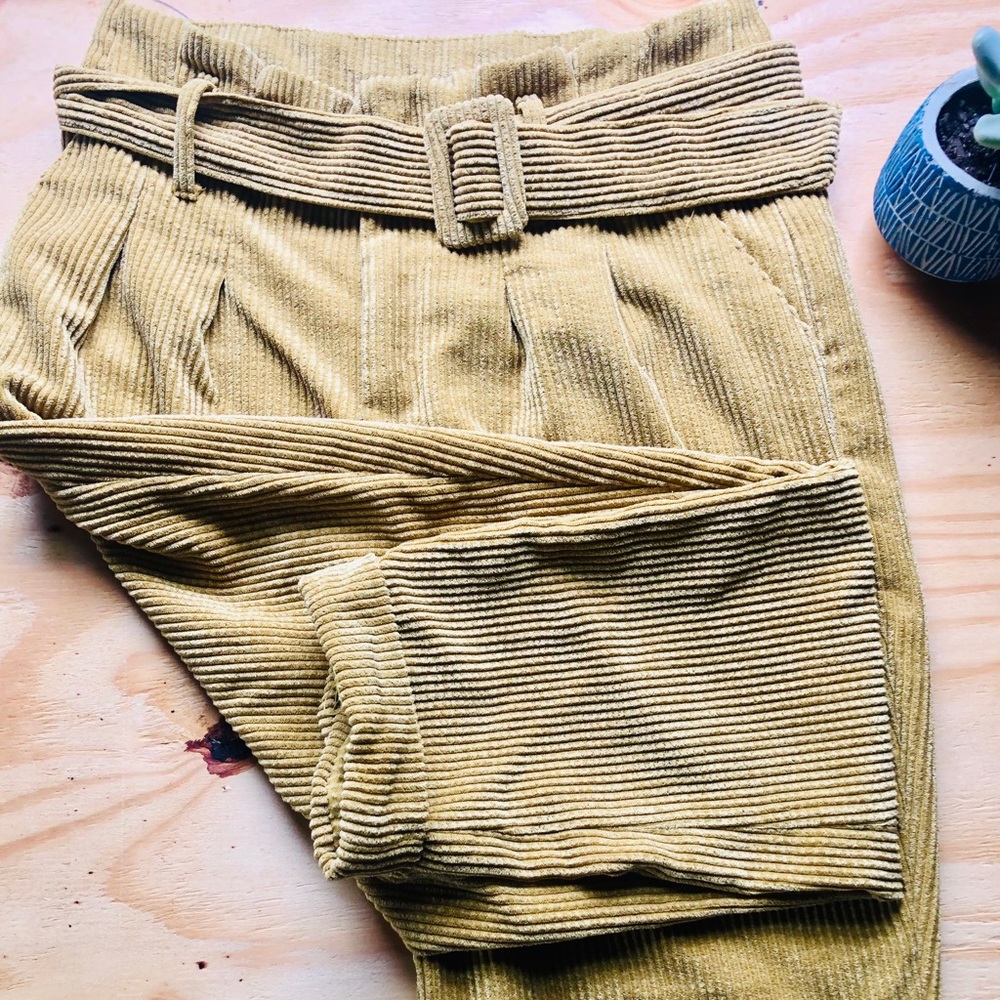 Wild Fable Mustard Corduroy Pants with Belt